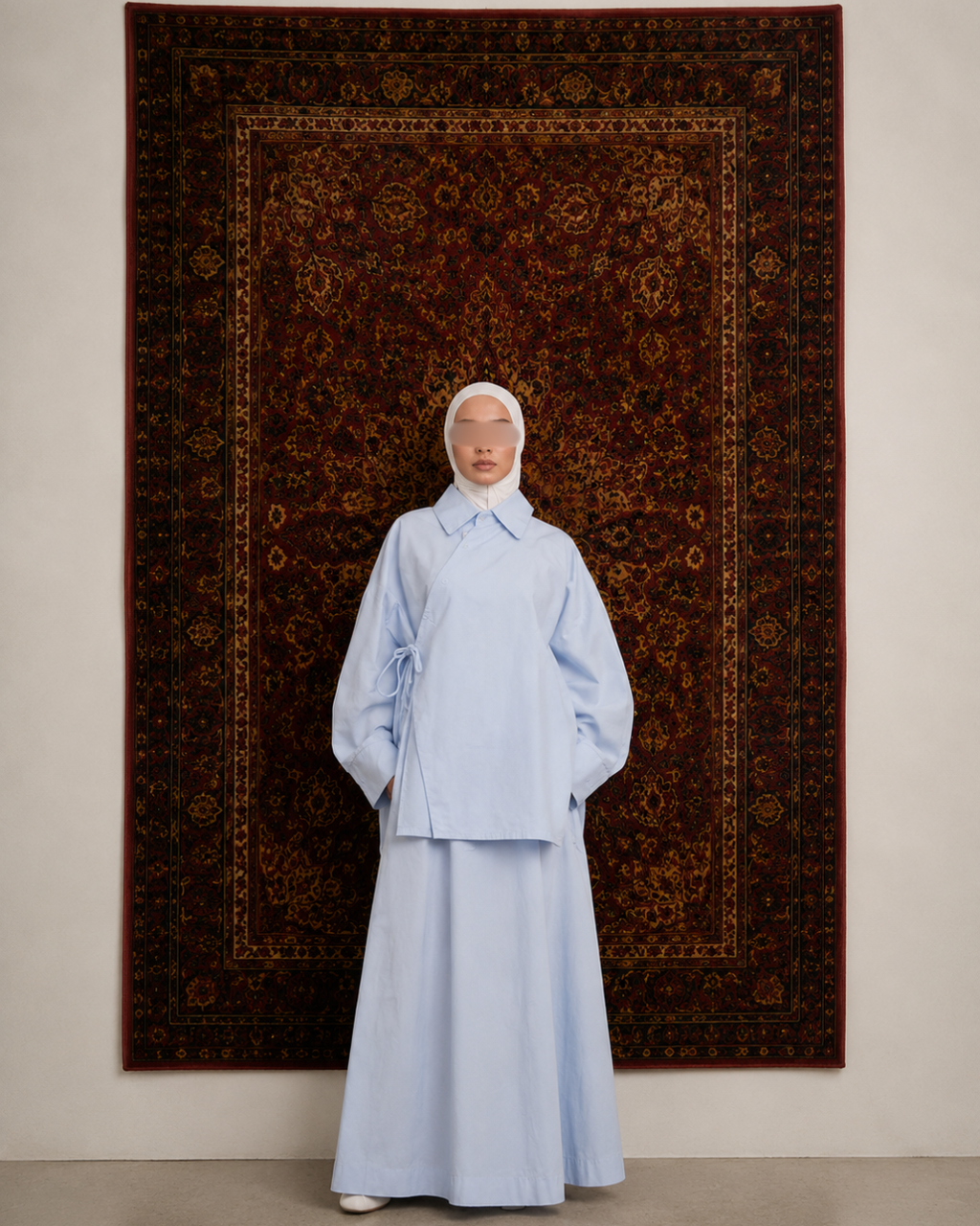 Asymmetrisch katoenen shirt met overslag