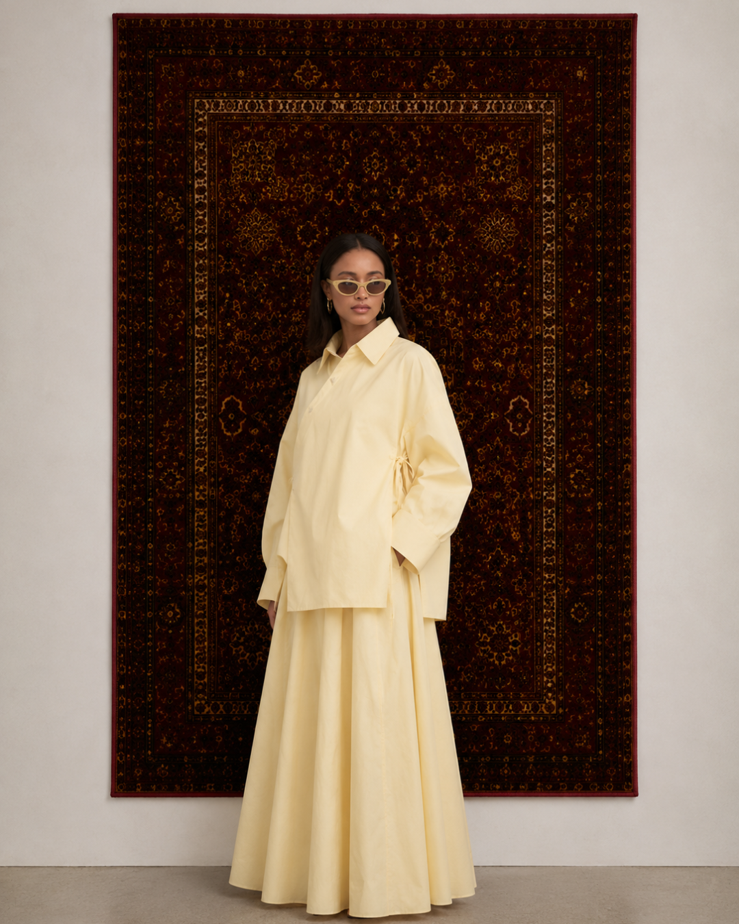 Asymmetrisch katoenen shirt met overslag
