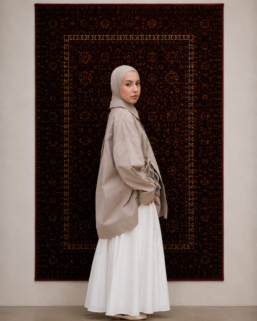 Asymmetrisch katoenen shirt met overslag