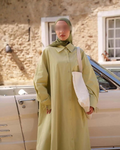 Losvallende maxi-jurk met knoopsluiting
