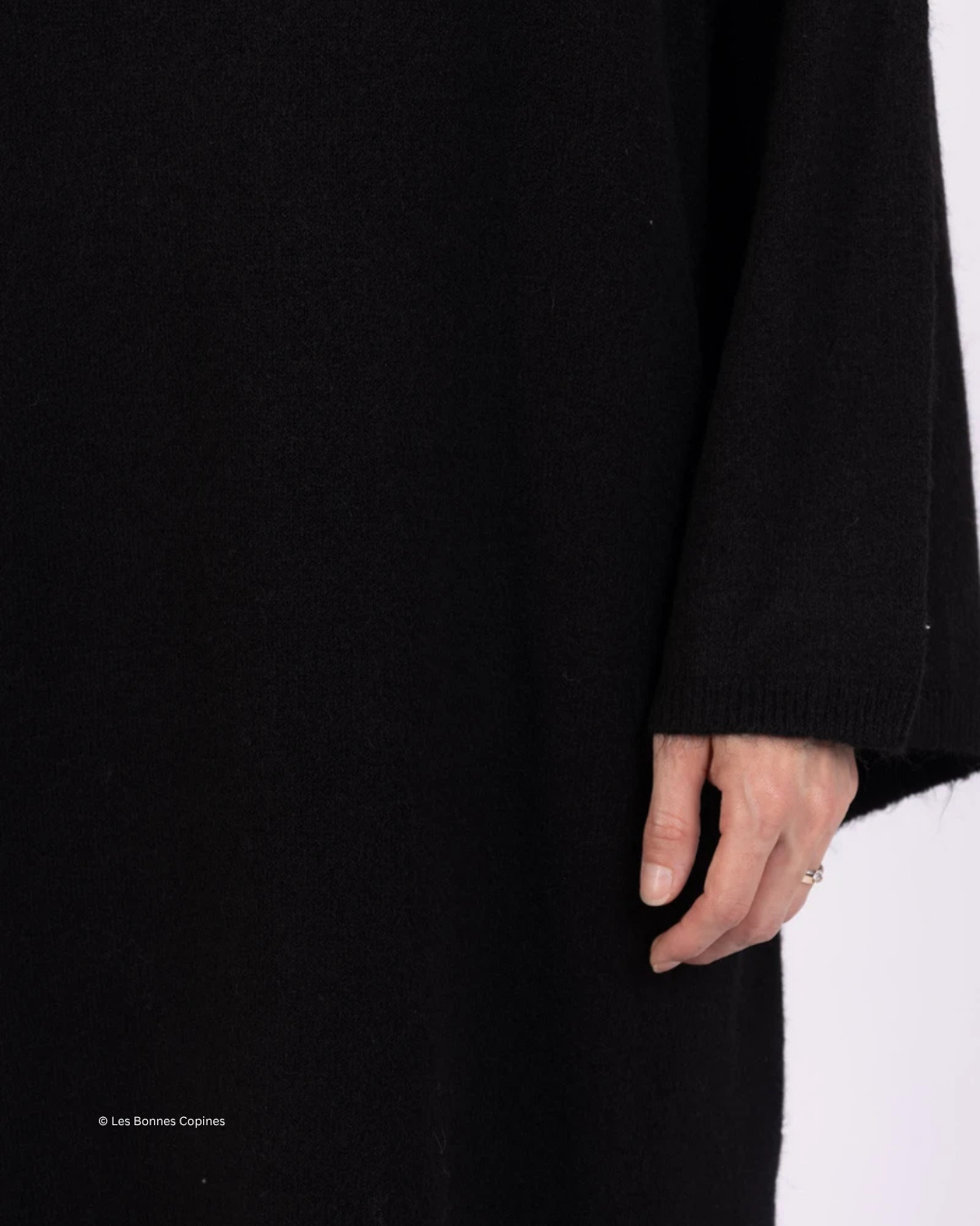 Gebreide Maxi Jurk met Hoge Kraag