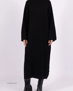 Gebreide Maxi Jurk met Hoge Kraag