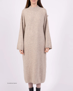 Gebreide Maxi Jurk met Hoge Kraag