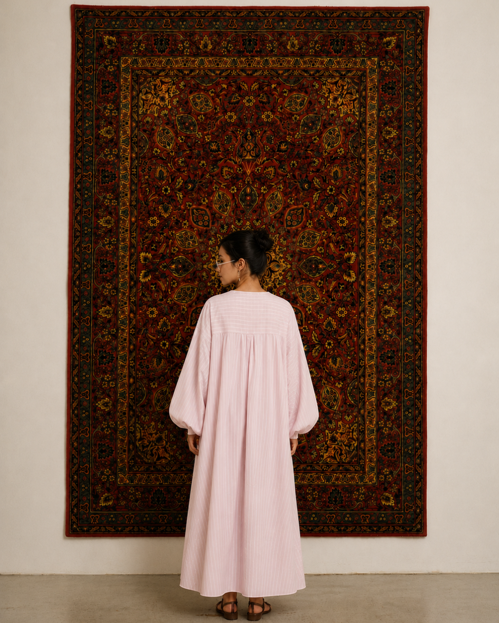 Abaya met lange strepen