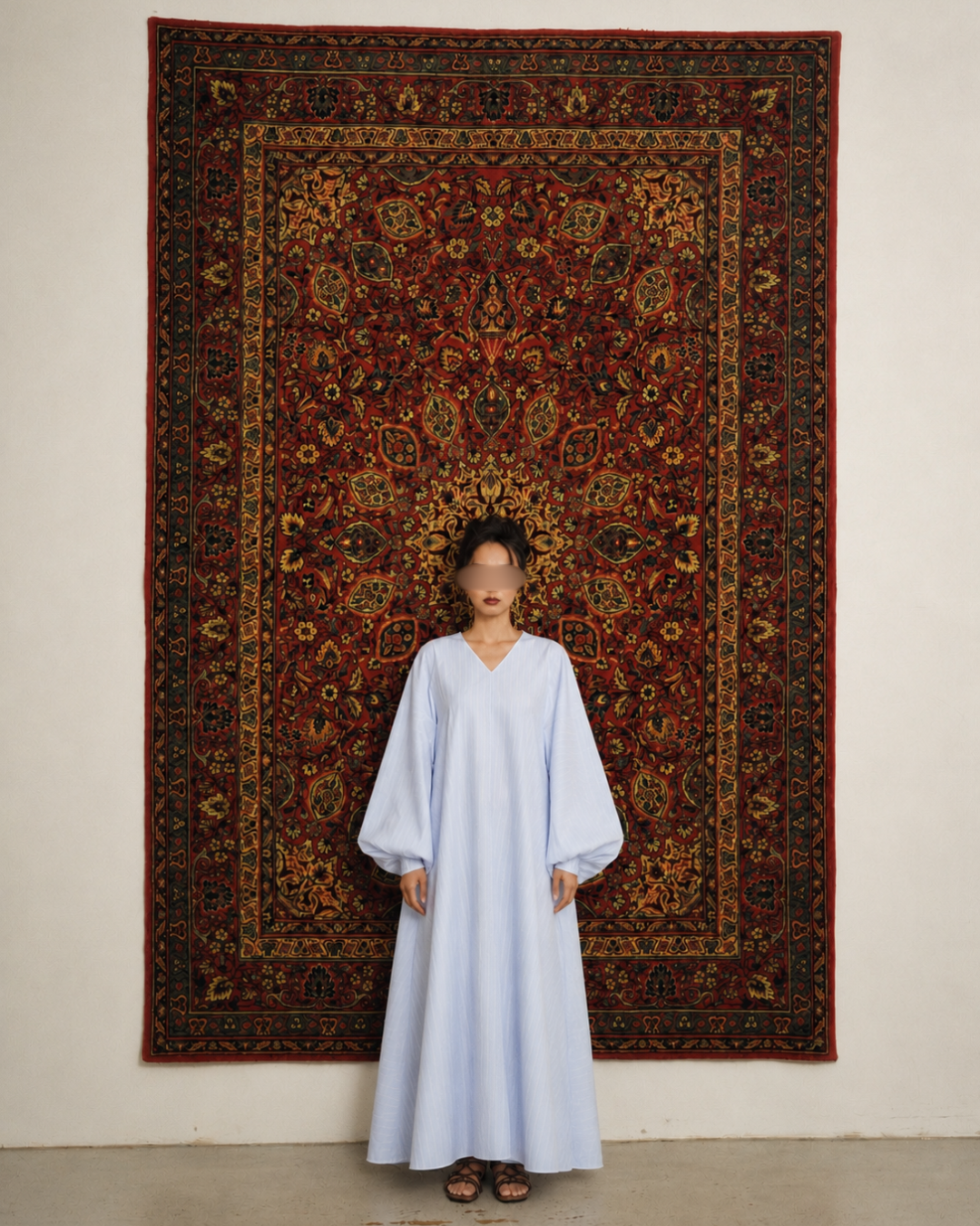Abaya met lange strepen