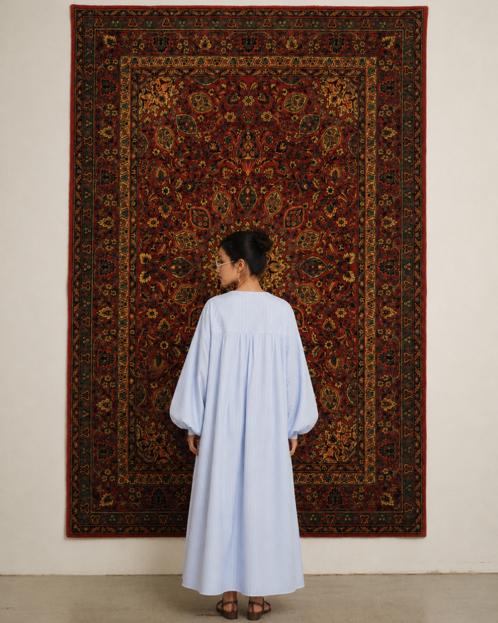 Abaya met lange strepen