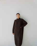 Gebreide Maxi Jurk met Hoge Kraag