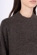 Gebreide Maxi Jurk met Hoge Kraag